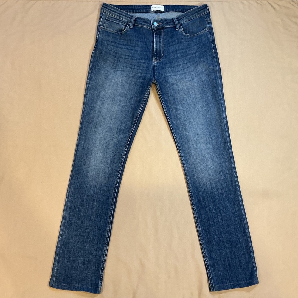 Dish-Denim Womens Straight‎ + Narrow Medium Wash Blue Jeans Stretch Sz 32 x 32
